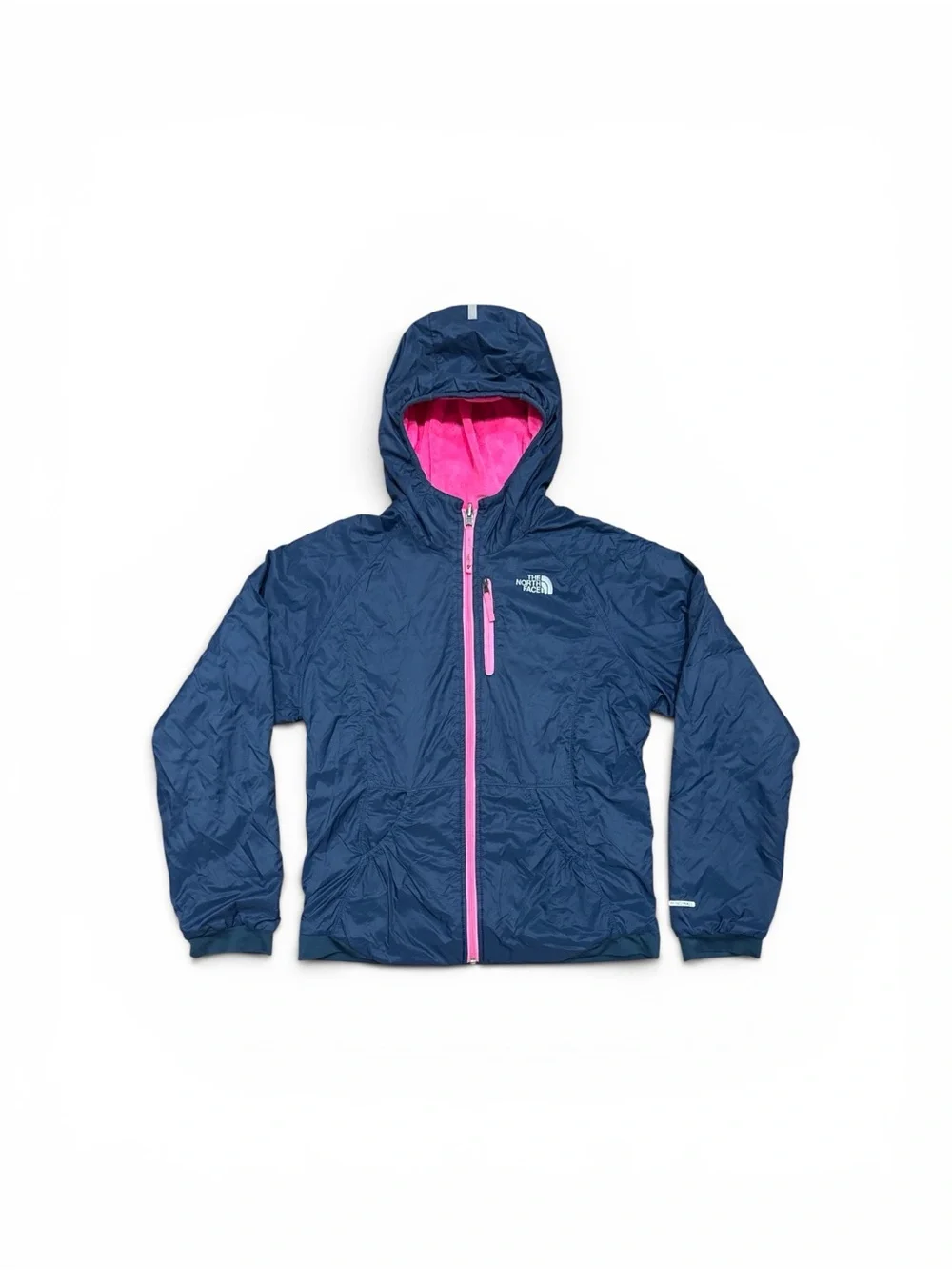 The North Face Girls' Reversible Breezeway Jacket Size Large 14/16 Blue Pink